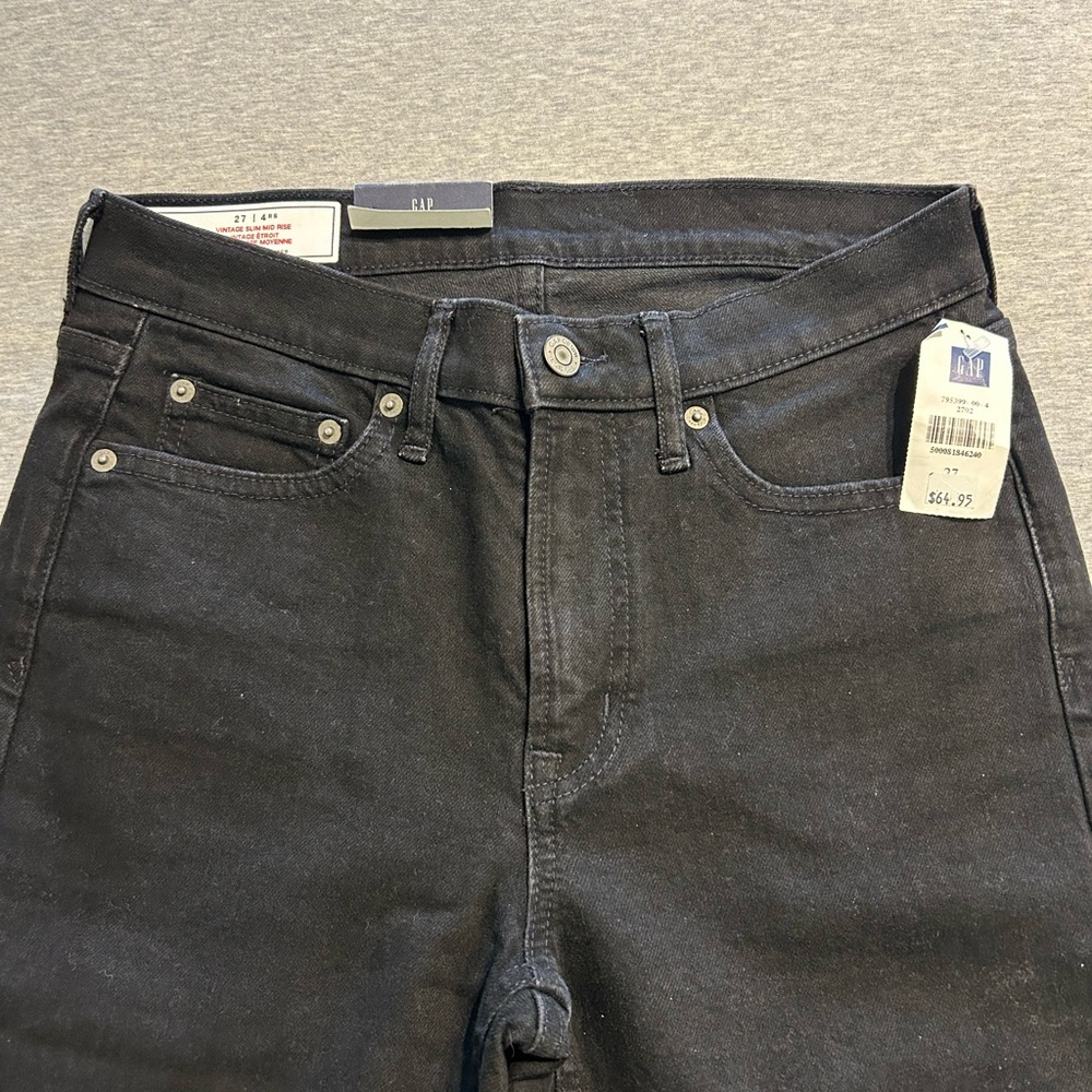 Gap vintage slim mid rise jeans - Size 27 - black - NWT
